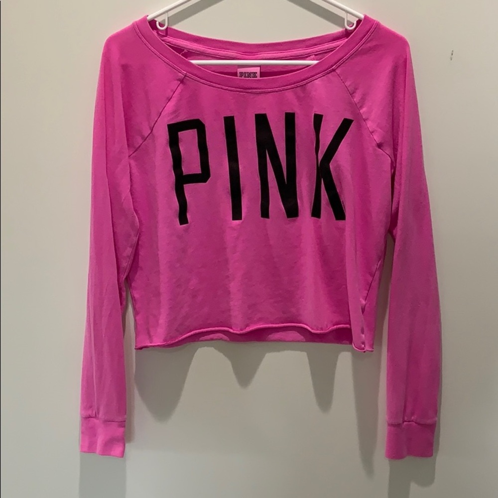 VS PINK cropped long sleeve shirt